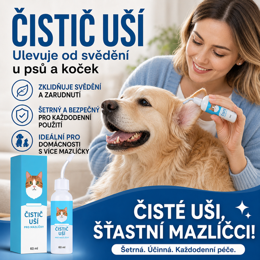 Dnes SLEVA 50 % | CureVivo® Čistič uší pro psy a kočky 👩‍🔬 Jemná přírodní péče o uši s rostlinnými extrakty 🌿🎇02