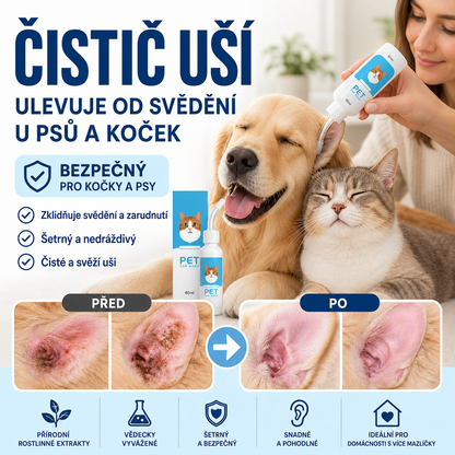 Dnes SLEVA 50 % | CureVivo® Čistič uší pro psy a kočky 👩‍🔬 Jemná přírodní péče o uši s rostlinnými extrakty 🌿01