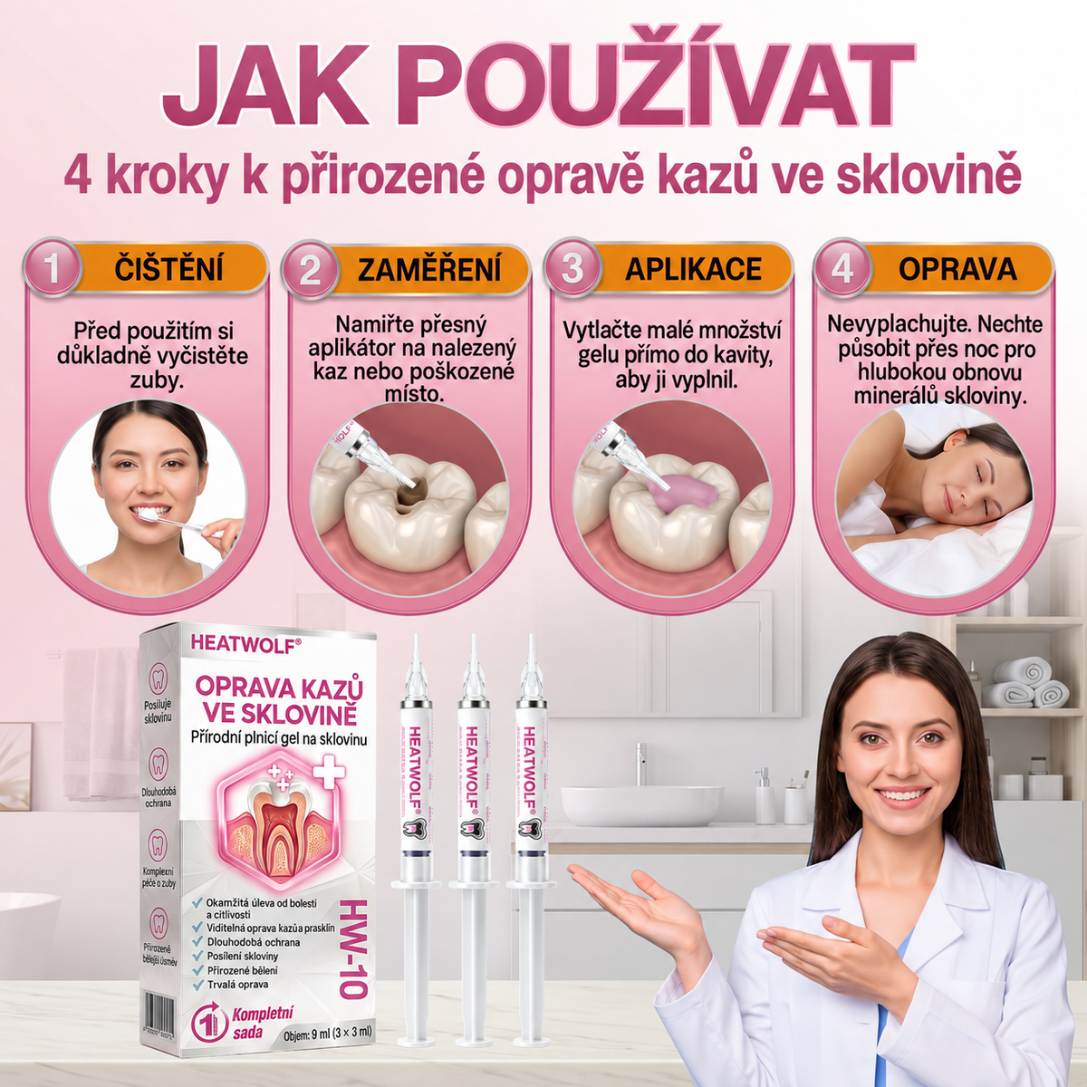 HEATWOLF® DenPerm Gel na opravu dutin, přírodní výplň skloviny🎈