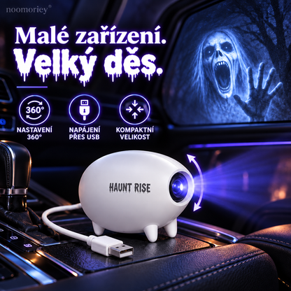 🎃 Halloweenský okenní projektor 👻 16 strašidelných filmů, USB napájení, sváteční dekorace