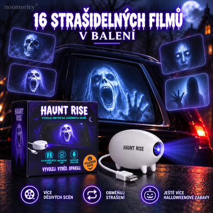 🎃 Halloweenský okenní projektor 👻 16 strašidelných filmů, USB napájení, sváteční dekorace