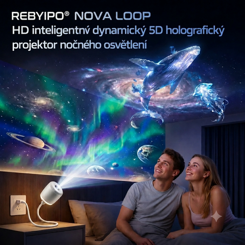 REBYIPO® 🛒CHYTRÝ PROJEKTOR NOVÉ GENERACE HD, CHYTRÝ DYNAMICKÝ 5D HOLOGRAFICKÝ NOČNÍ PROJEKTOR-7165