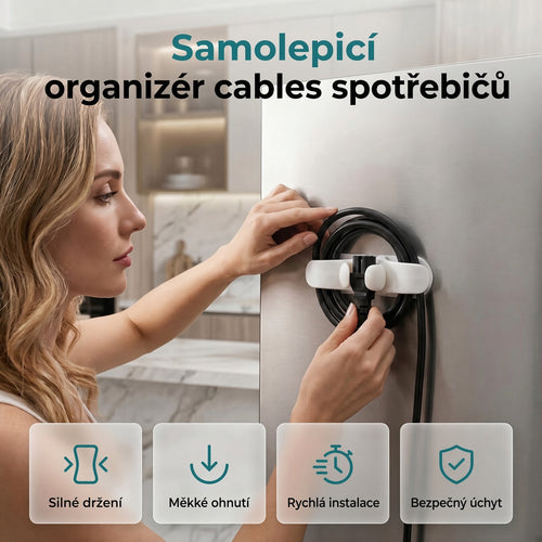 ✅ Samolepicí silikonový držák kabelů pro domácí spotřebiče