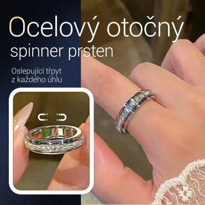 【📍Exkluzivní kolekce📍】Otočný prsten z titanové oceli se zirkonem💍