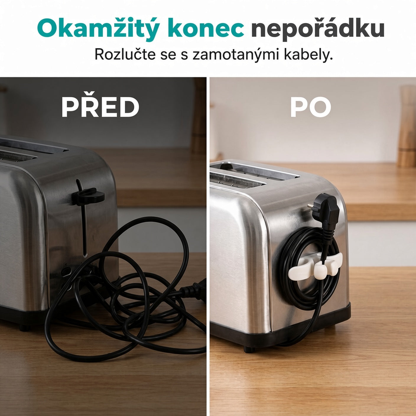 ✅ Samolepicí silikonový držák kabelů pro domácí spotřebiče