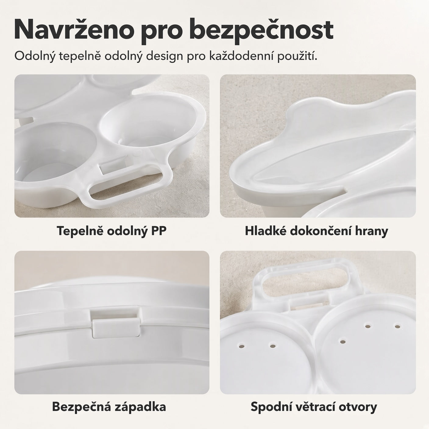 🍳 KUPTE 2 A ZÍSKEJTE 2 ZDARMA! ✨ Mikrovlnný vařič vajec se dvěma komorami – rychlá příprava bez oleje, potravinářský PP a univerzální kuchyňský pomocník 💫