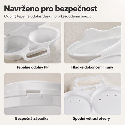🍳 KUPTE 2 A ZÍSKEJTE 2 ZDARMA! ✨ Mikrovlnný vařič vajec se dvěma komorami – rychlá příprava bez oleje, potravinářský PP a univerzální kuchyňský pomocník 💫