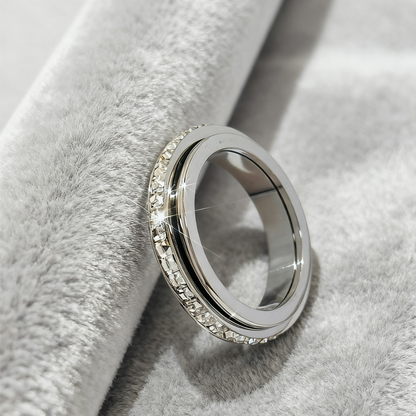 【📍Exkluzivní kolekce📍】Otočný prsten z titanové oceli se zirkonem💍